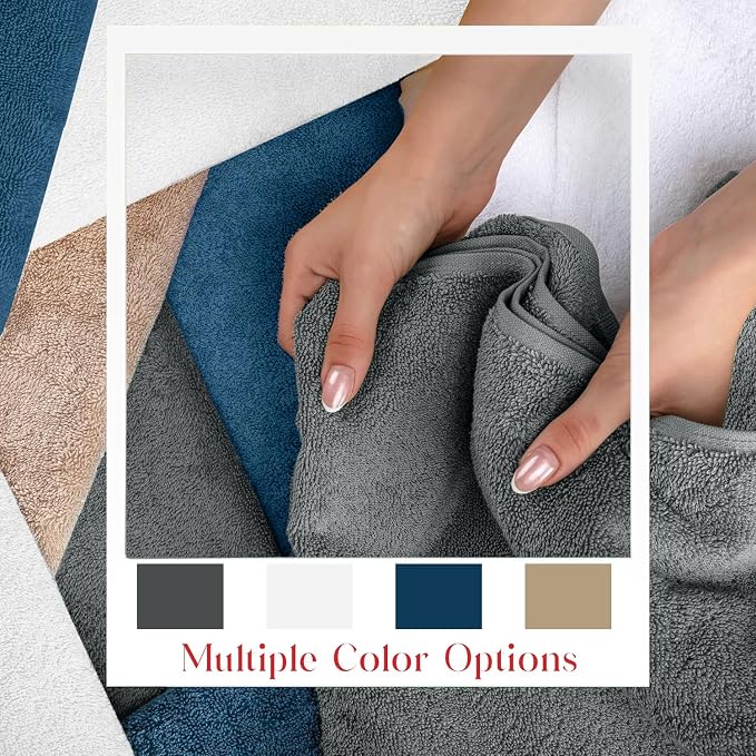 RIVERSIDE Medium Bath Towel Set of 4, 24x48 Inches – 100% Ring-Spun Cotton Bath - Image 7