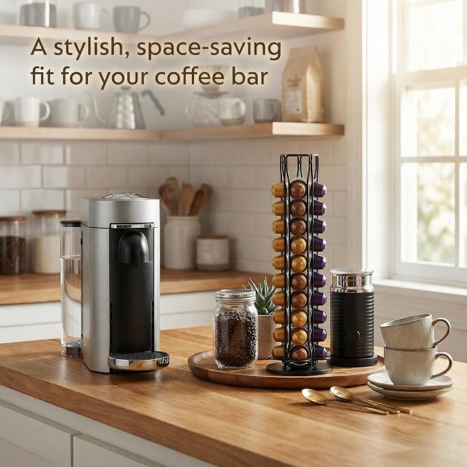 Coffee Pod Holder for Nespresso OriginalLine Capsules, 40 Capacity Rotating - Image 8