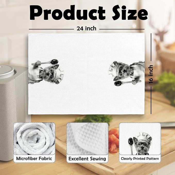 Funny Yorkshire Terrier Hand Towels, Yorkshire Terrier Gifts - Image 6