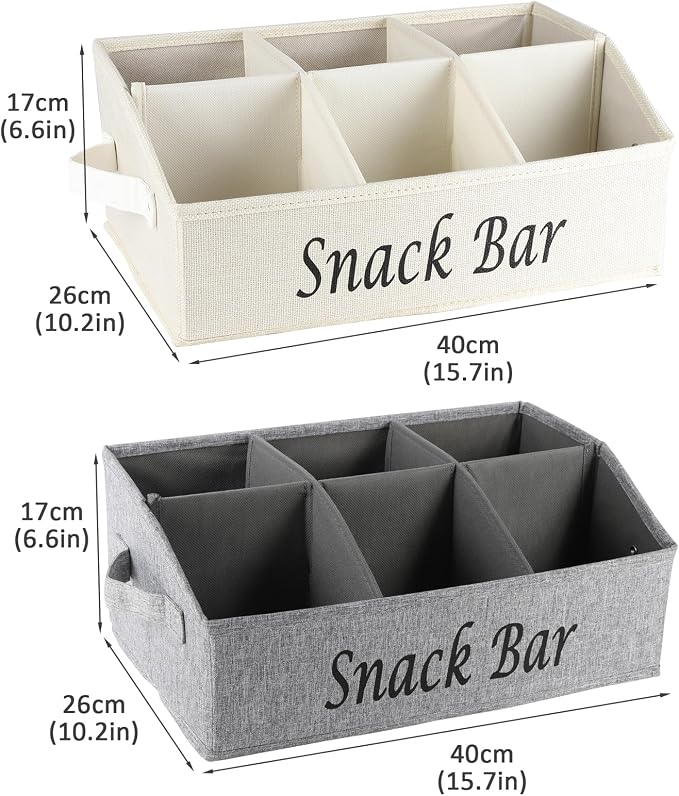 Snack Organizer for Countertop, 2 Pack Fabric Snack Container - Image 6