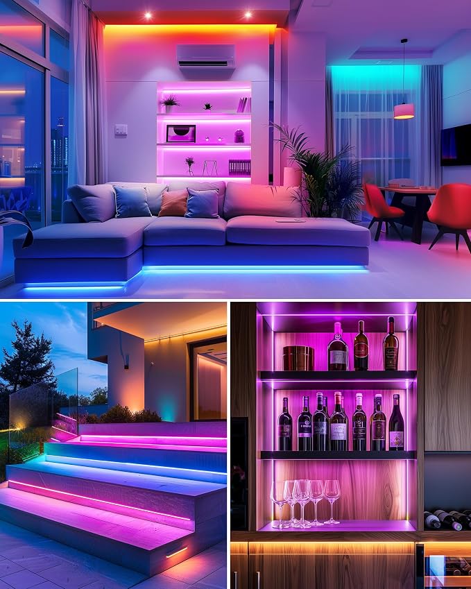 HitLights LED Strip Lights, 4 Pre-Cut Waterproof RGB Small LED Light Strip Kit - Image 9