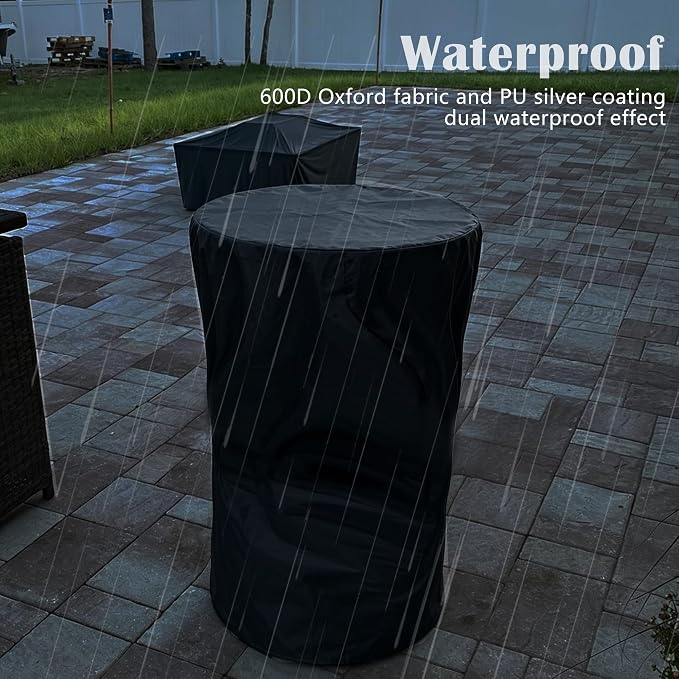 Cool Bar Table Cover Waterproof, 600D Oxford Fabric UV-Resistant Outdoor Round - Image 7