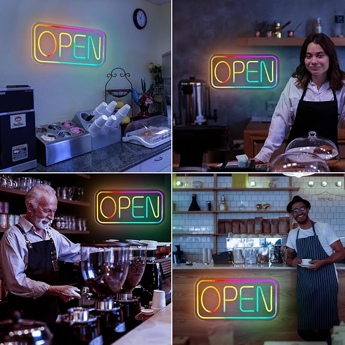 Open Signs for Business, 16.5"x 9" Dimmable Led Neon Open Sign Ultra Bright - Image 6