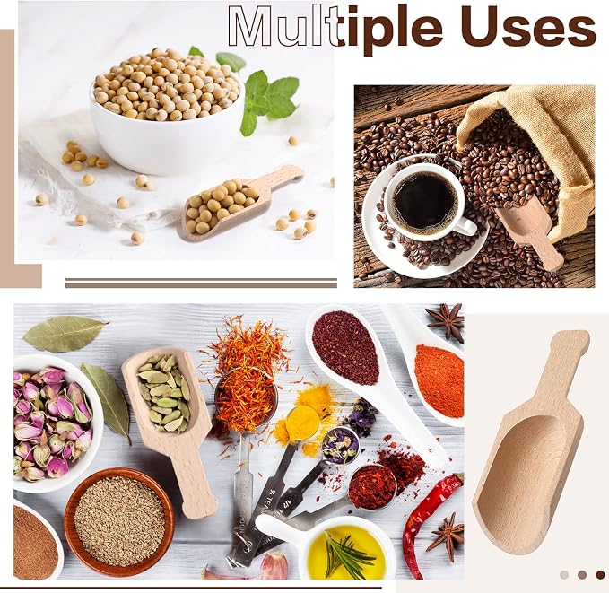 12 Pcs Mini Wooden Scoops for Canisters Mini Wood Coffee Spoon Small Bath Salt - Image 7