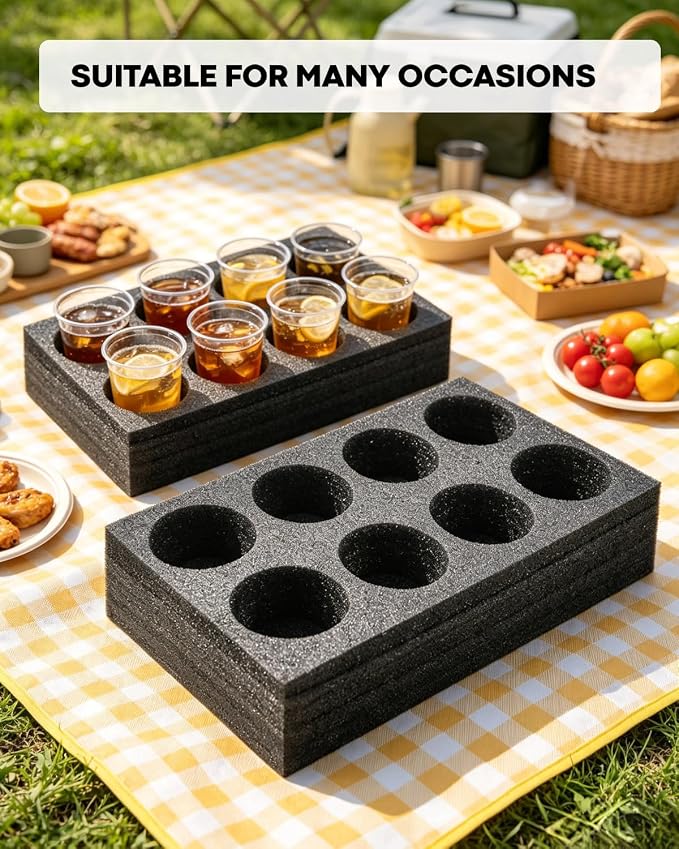 2 Pack 8 Cups Takeout Cup Holders Foam, Foam Cup Holder Tray, Foam Takeout - Image 6