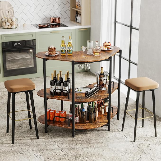 HOMGX Home Bar Table, Wine Bar Cabinet - Image 9