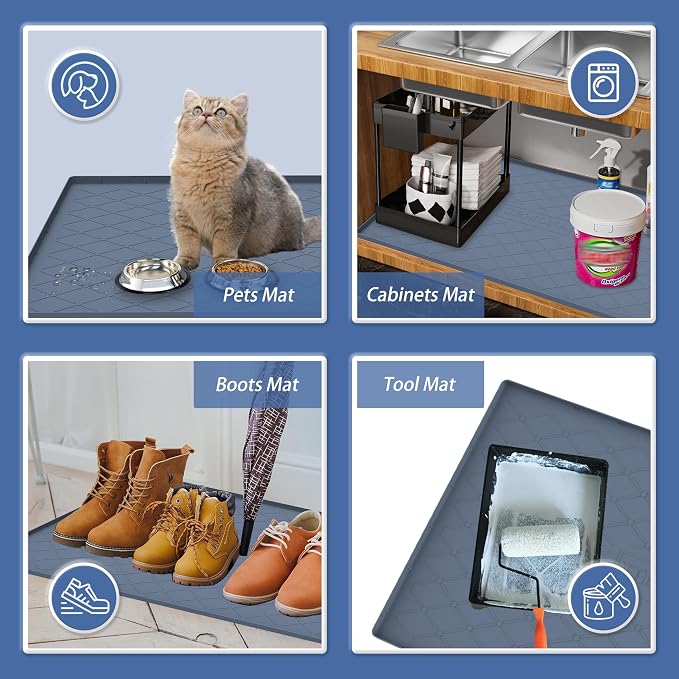 URMONA Under Sink Mat for Kitchen Waterproof, Cabinet Sink Protector Under Sink - Image 7