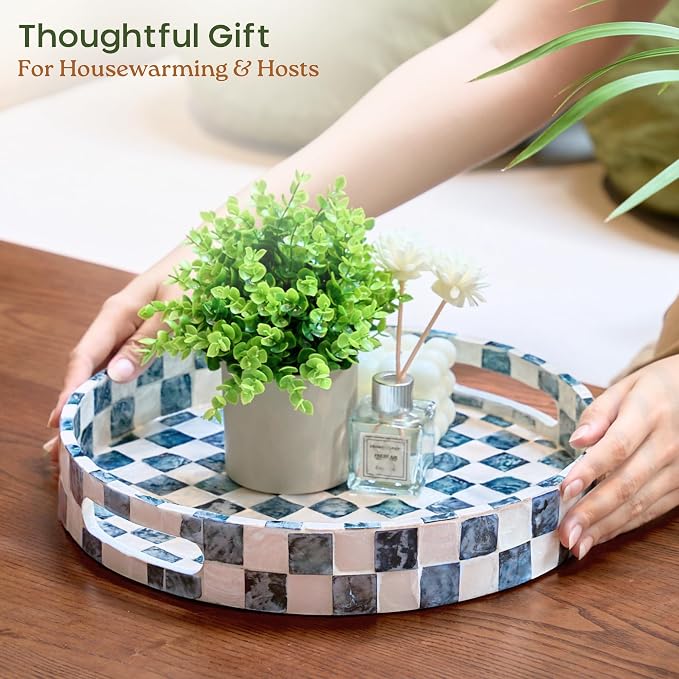 CHI AN HOME 12.6" Round Decorative Tray - Image 7