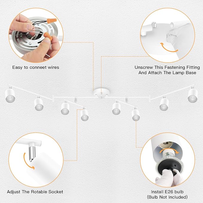 BoostArea LED 8 Light Track Lighting Kit, Flexibly Rotatable Light Head - Image 7