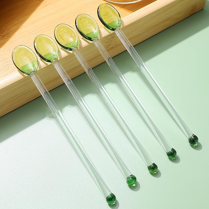 Angoily 6 Pcs Glass Swizzle Sticks 5.51 Inch Reusable Cocktail Stirring Rods - Image 8