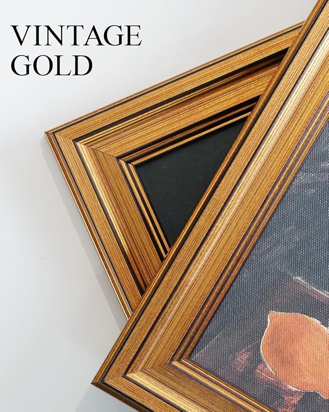 VIYYIEA Gold Small Framed Canvas Art, Vintage Cat Art Prints, Retro Cat Lovers - Image 7