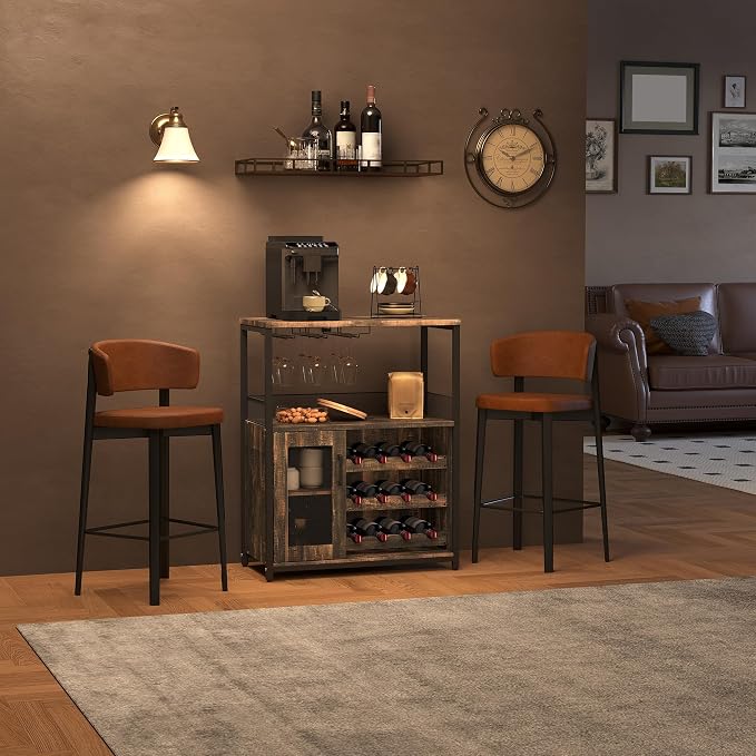 Jojoka LED Lighted 3-Tier Wine Bar Cabinet, Freestanding Sideboard Buffet - Image 9