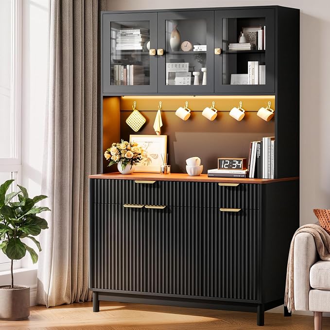 71'' Fluted Kitchen Pantry Cabinet - Image 9