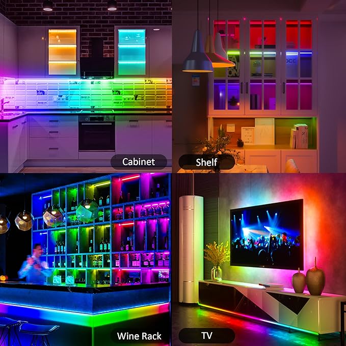 Benreom 6 Pcs RGB Under Cabinet Lights Kit, Smart App and Remote Control Under - Image 7