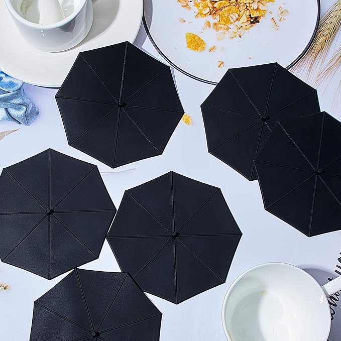 Patelai 6 Pcs Silicone Cup Covers 4.13 Inch Umbrella Coffee Cup Lid Reusable - Image 7