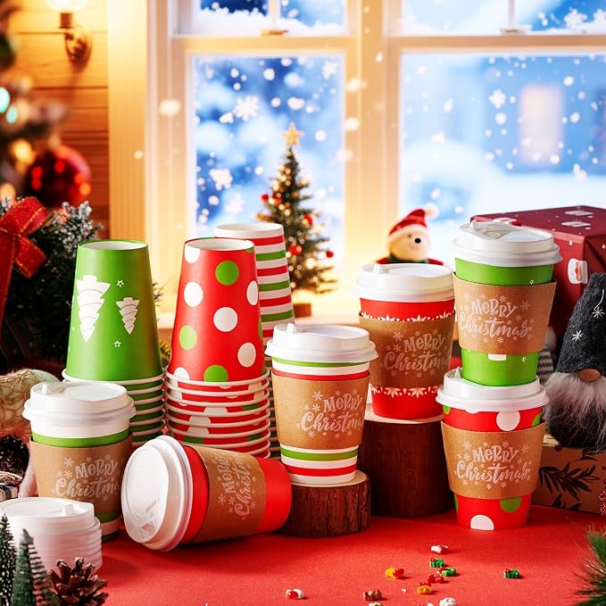 Mimorou 120 Pack Christmas Coffee Cups - Image 7
