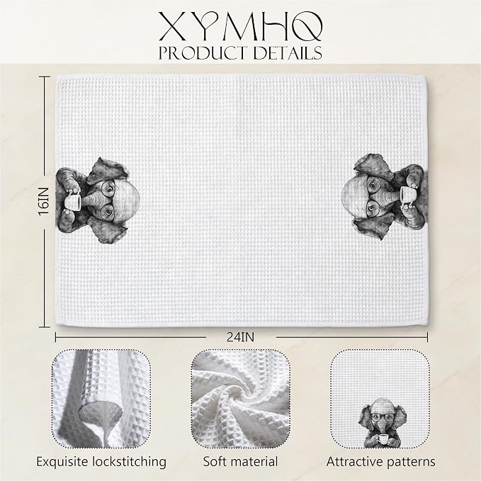 Funny Elephant Gift Kitchen Towel, Cute Calf - Image 6