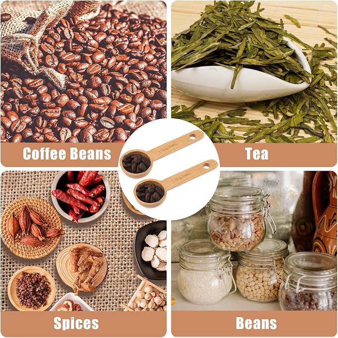 4pcs 7.5ml Wood Coffee Scoops, Coffee Spoon in Beech Wooden Measuring Spoons - Image 7