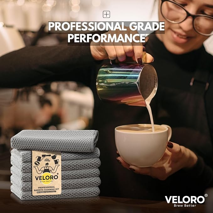 VELORO Espresso Machine Cleaning Kit – 6 Premium Barista Towels + BONUS - Image 9