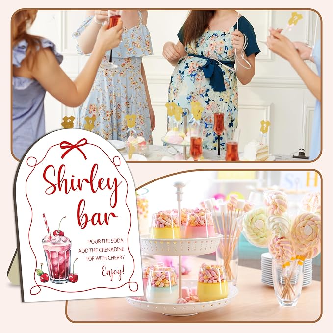 Bow Shirley Bar Sign, Baby Shower Welcome Sign, Baby Shower Table Decor Sign - Image 7