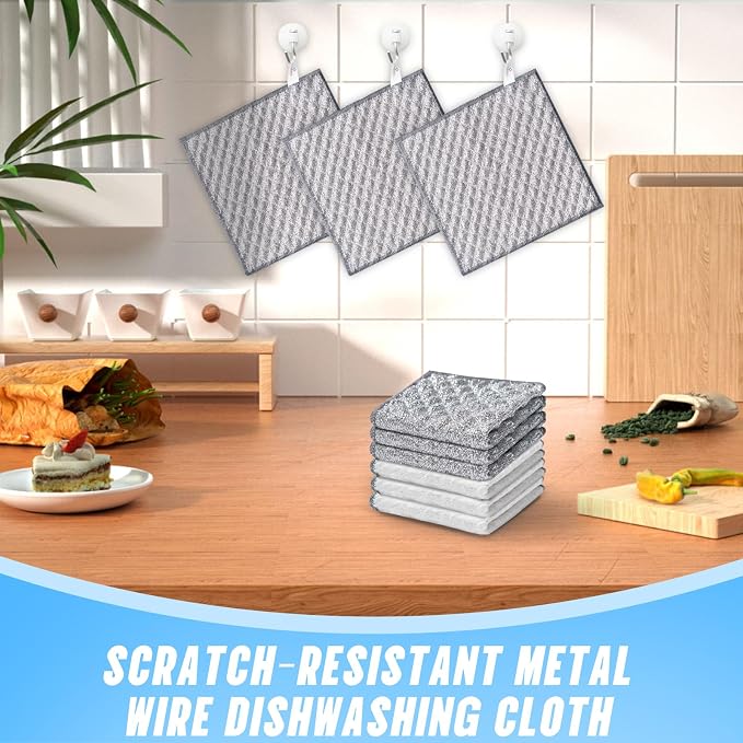 Wangjinpeng10 Pcs New Upgrade 4-Layer Metal Dish Cloths, Non-Scratch Odor-Free - Image 7