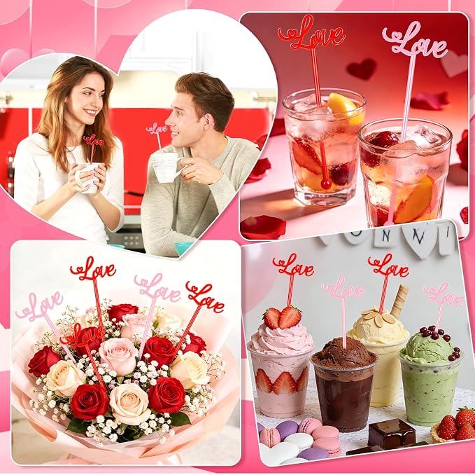 36 Pcs Valentine’s Day Drink Stirrers, 7 Inch Love Stirrers Reusable Valentines - Image 7