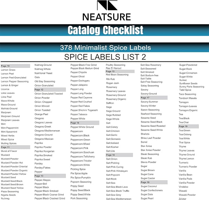 Neatsure 400 Minimalist Spice Labels, Preprinted Stickers Booklet, Herb - Image 7