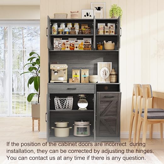 Tilt Out Trash Can Cabinet, Farmhouse Kitchen Hutch - Image 7