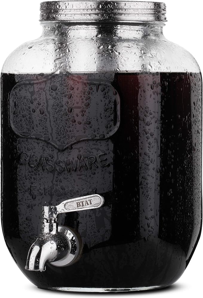 BTaT- 1 Gallon Cold Brew Coffee Maker, Thick Glass Pitcher | Stainless Steel - Image 8