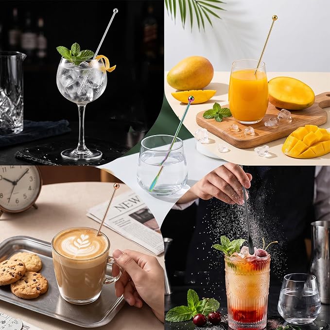 8 Pcs 7" Swizzle Sticks Cocktails Stirs Reusable Coffee Stirrers Drink Stirrers - Image 7