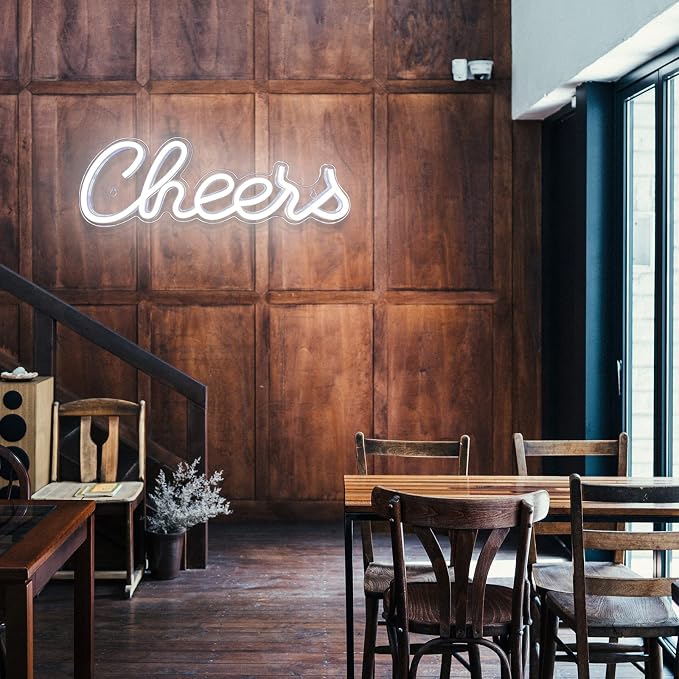 Cheers Neon Sign for Wall Decor, LED Neon Bar Light Sign, USB Powered Wall Neon - Image 9