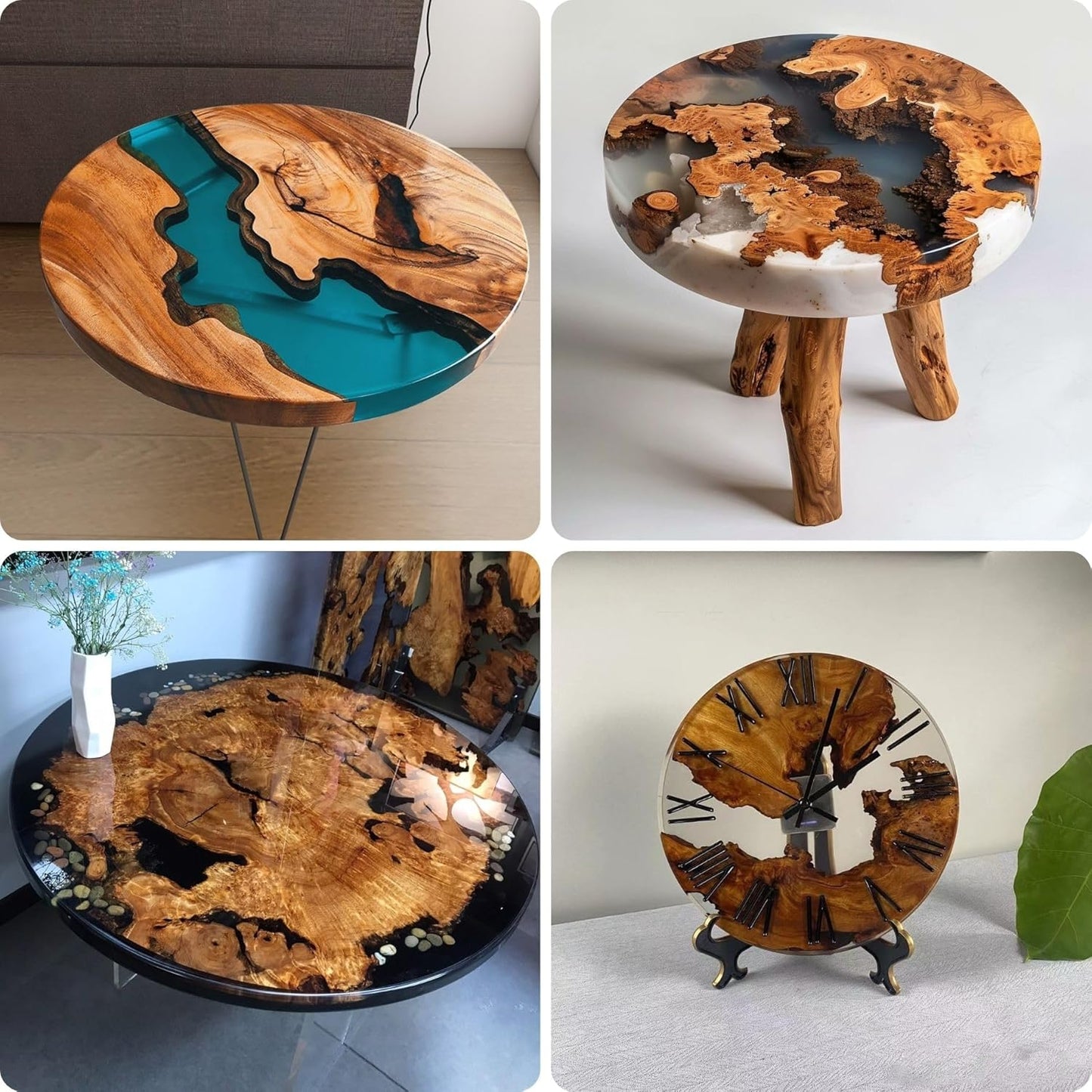 Resin Mold Large Round Deep -Kalinta 36inch Reusable Epoxy Round Molds for Resin Clock, Serving Tray Board, End Table,Floral Preservation Bouquet