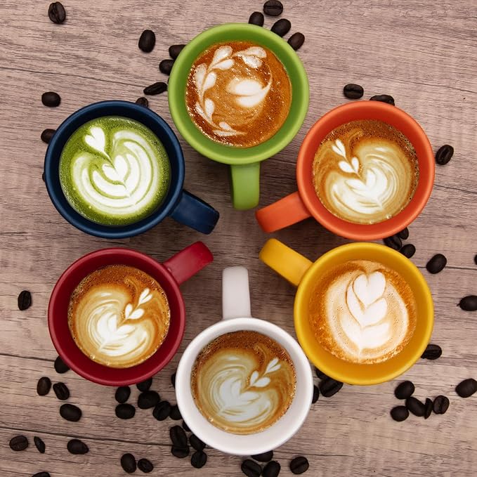 4.2 oz Espresso Cups Set of 2, Ceramic Coffee Mugs Demitasse Cups, Small - Image 6