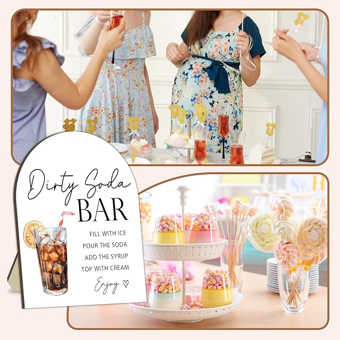 Soda Bar Wooden Tabletop Welcome Sign, Soda Bar Baby Shower Drink Station Sign - Image 7