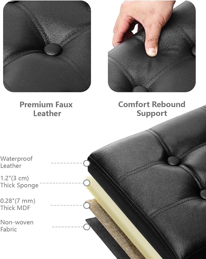 AmasSmile Footrest Ottoman Bench - Image 9