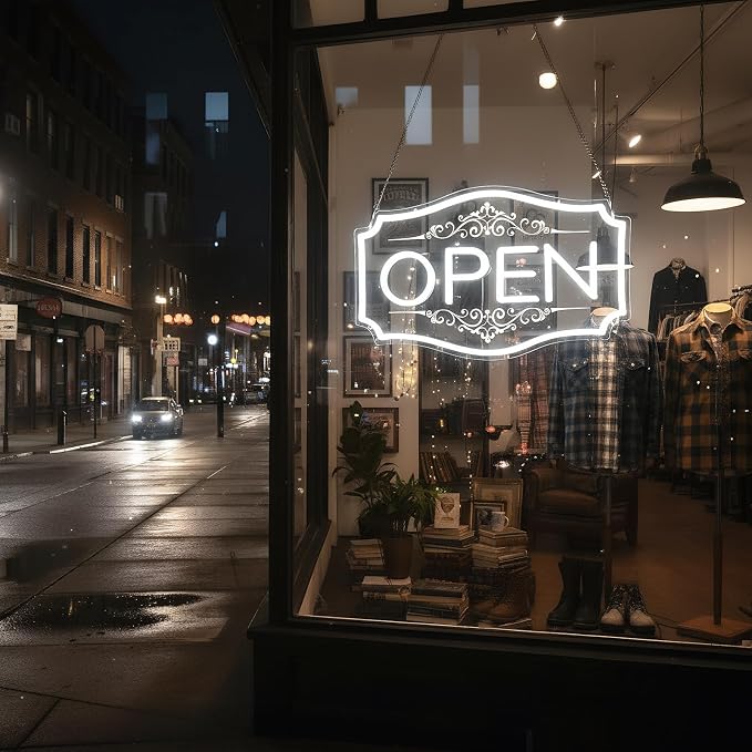 22" x 13" Open Sign for Business, LED Dimmable Neon Open Sign - Image 6