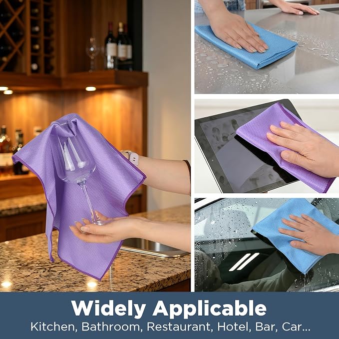 SINLAND Microfiber Glass Cleaning Cloth, Lint Free Cleaning Cloths - Image 7