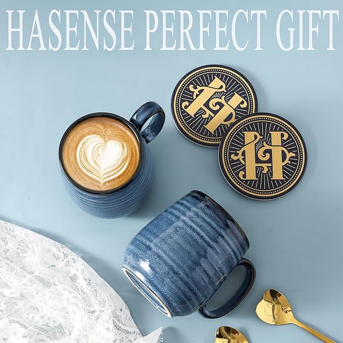 HASENSE Coffee Mugs Set of 2, 12oz Ceramic Glazed Mugs - Image 7