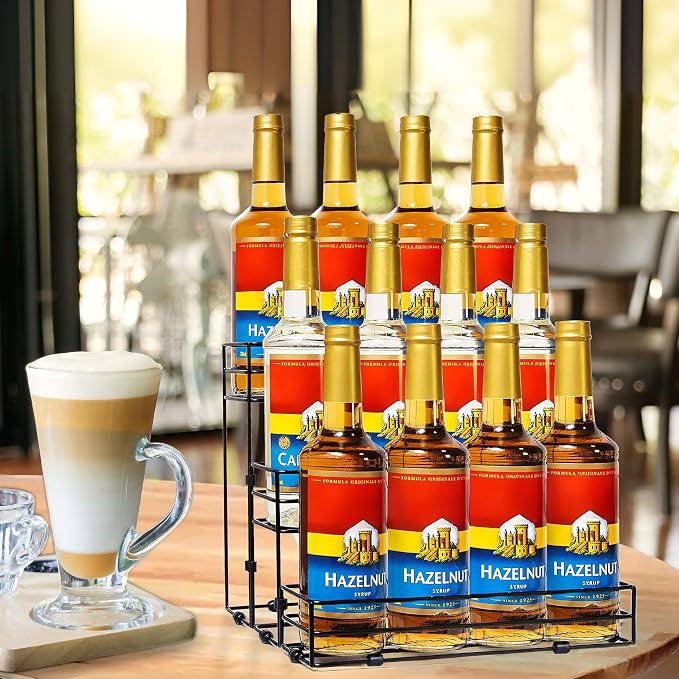 12 Bottles Coffee Syrup Rack Organizer, Coffee Syrup Stand Holder, 3 Tier - Image 7