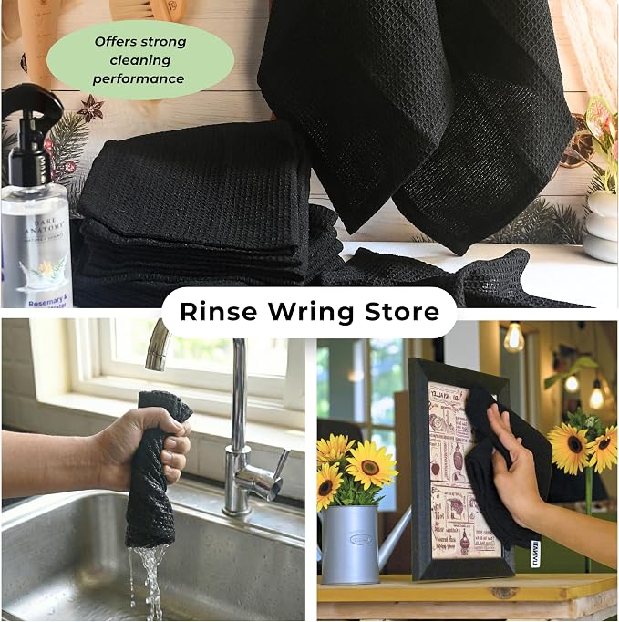 Black Cotton Cleaning Rags For Housekeeping - Image 7
