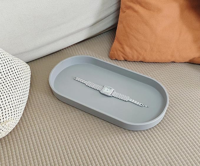 Gray Small Oval Tray, 3 Pack, Countertop Organizer | - Image 8