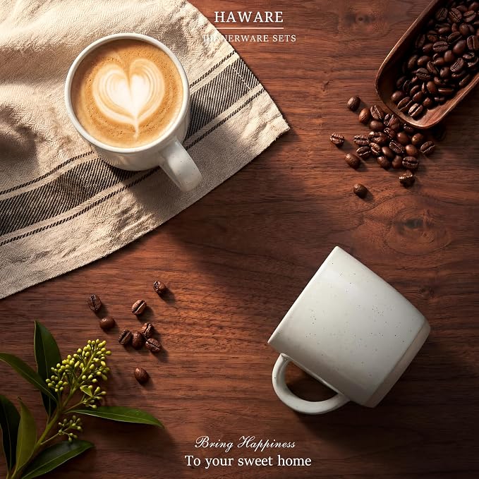 HaWare 13OZ Coffee Mugs Set of 4, Stoneware Coffee Cups, Ceramic Latte Mug - Image 7