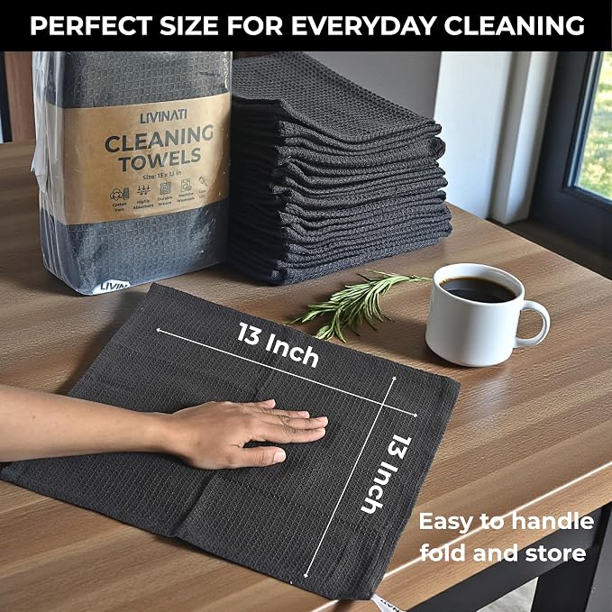 Dark Gray Cotton Cleaning Rags For Housekeeping - Image 7
