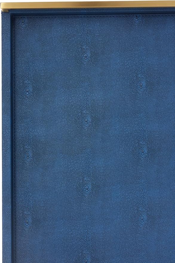 Navy Blue Ottoman Shagreen Leather Coffee Table Tray - Image 7