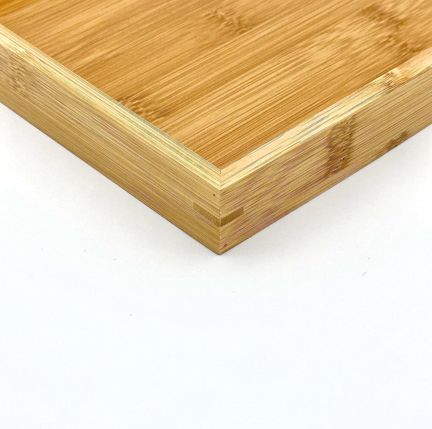 Bam & Boo (4-Pack) Natural Bamboo Rectangle Serving & Vanity Tray - for Kitchen, Bathroom, Countertop, Coffee Table (13" x 9" x 1.2")