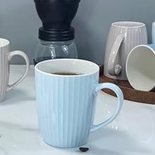11 Ounce Porcelain Mugs, Hot Cocoa, 2 White, 2 Skyblue, 2 Seablue - Image 4