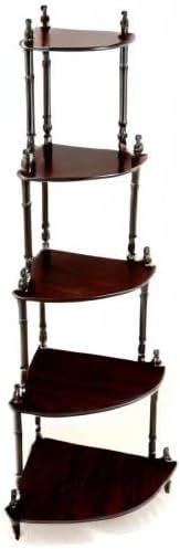 Frenchi Home Furnishing 5-Tier Corner Stand, Dark Cherry - Image 5