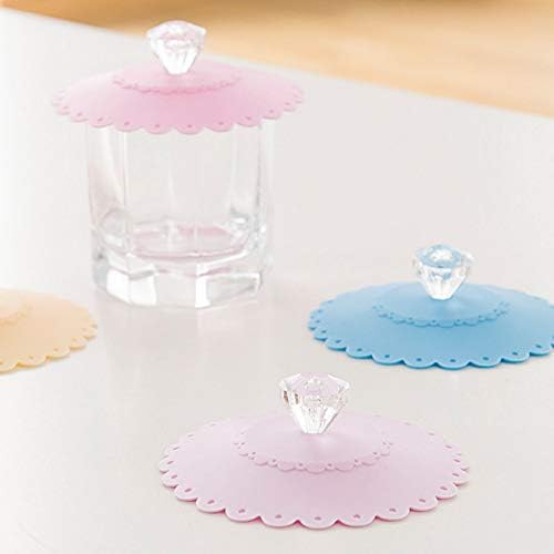 6PCS Silicone Cup Lids Airtight Creative Diamond Mug Cover Glass Cup Covers - Image 9