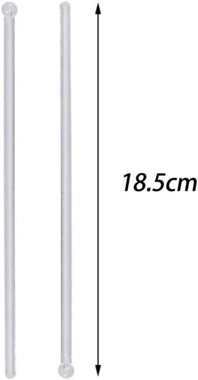 Brccee AC 100PCS 7 Inches Cocktail Swizzle Sticks, Ball Head Round Top Crystal - Image 3