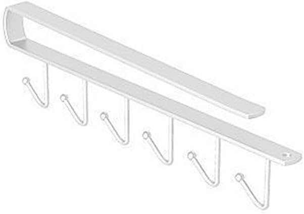 1 Pack Hanging Hooks Rack Under Cupboard Cabinet Cup Holder 6 Hooks Drilling by zeroabc